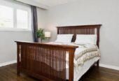 Used Qsize bed frames, bed boxes and mattresses, bedside tables