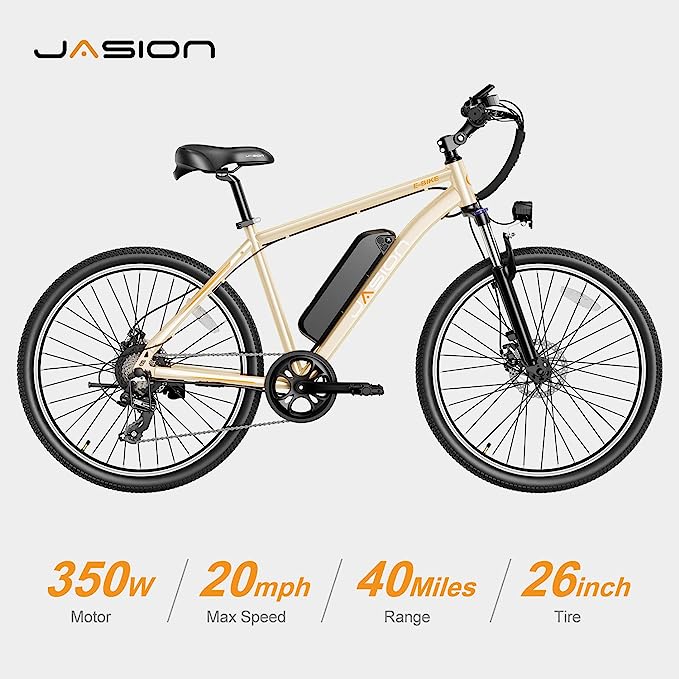Jasion EB5 Electric Bike for Adults with 360Wh Removable Battery