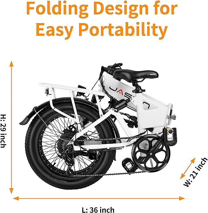 Jasion EB7 2.0 Electric Bike for Adults, 500W Motor 20MPH Max Speed