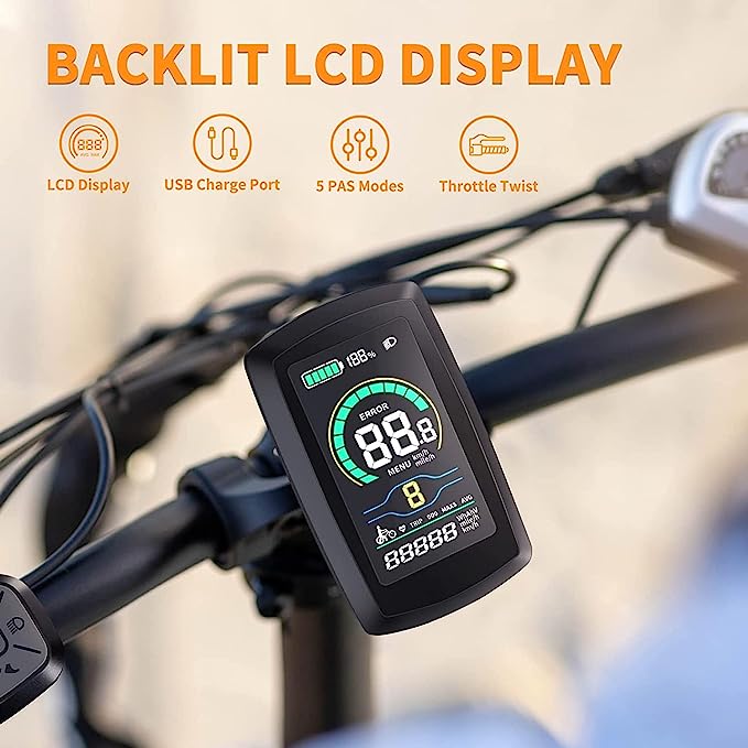 Jasion EB7 2.0 Electric Bike for Adults, 500W Motor 20MPH Max Speed