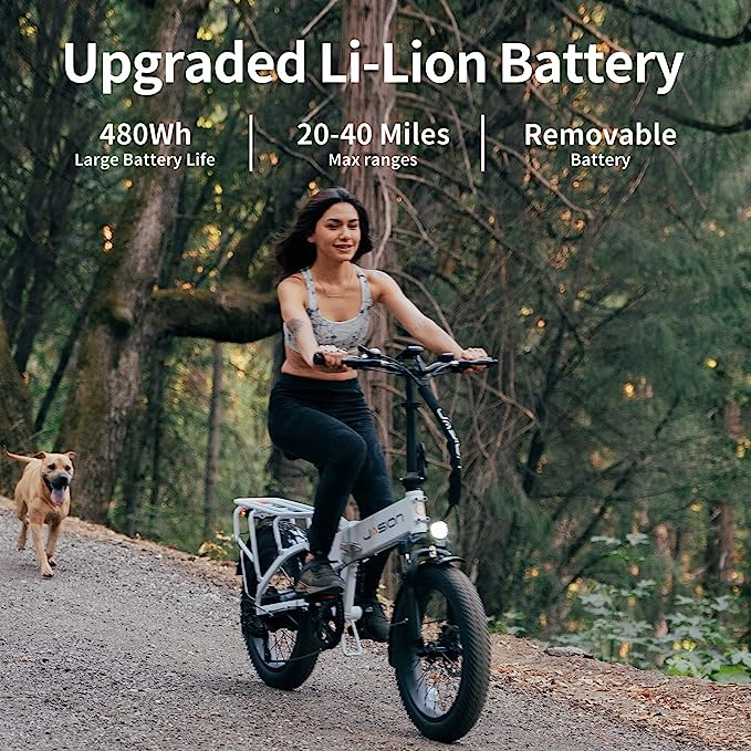 Jasion EB7 2.0 Electric Bike for Adults, 500W Motor 20MPH Max Speed