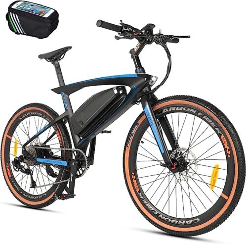 TESGO Electric Bike for Adults Carbon Fiber 500W 80KM Range
