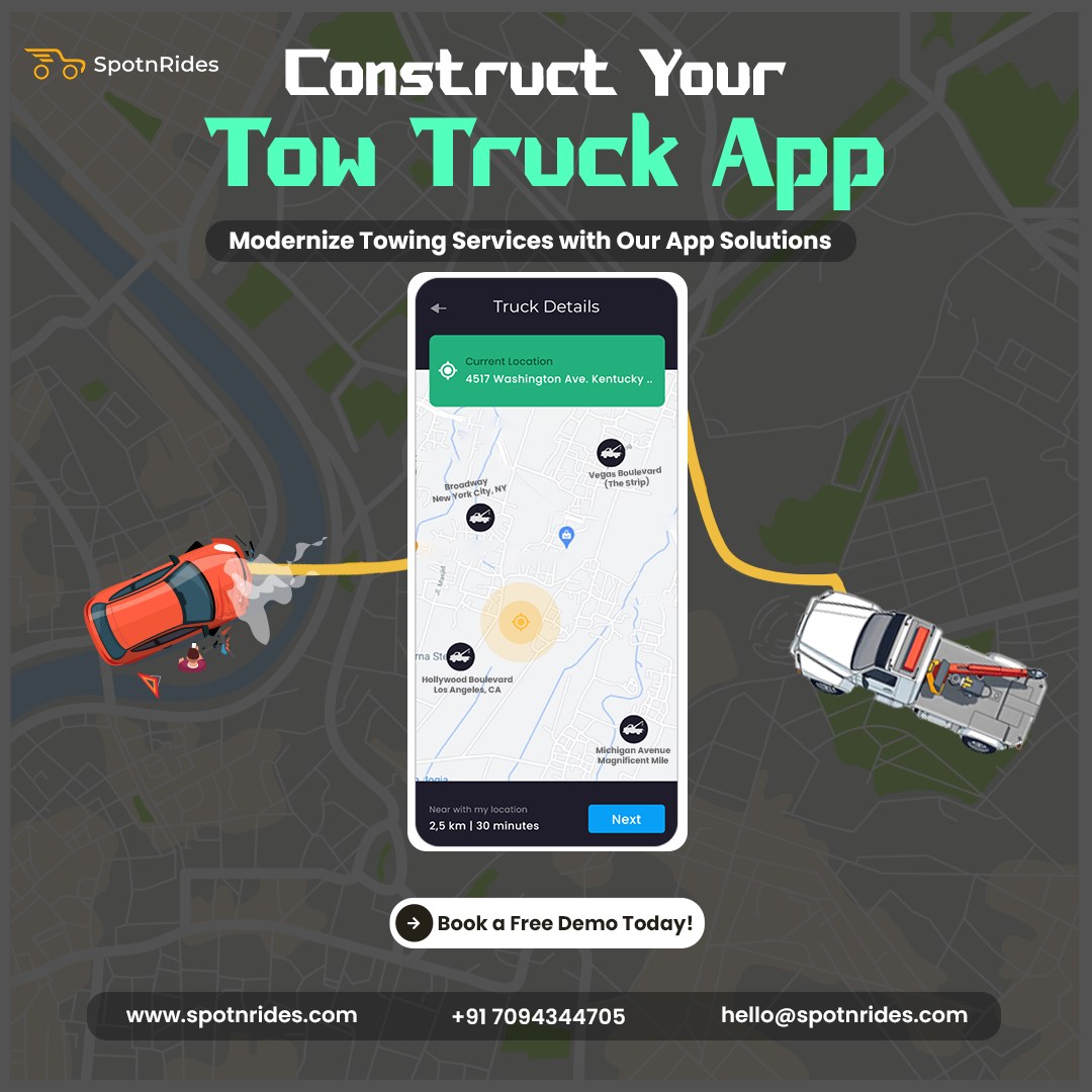 Streamline Your Tow Truck Services With SpotnRides’ Custom App