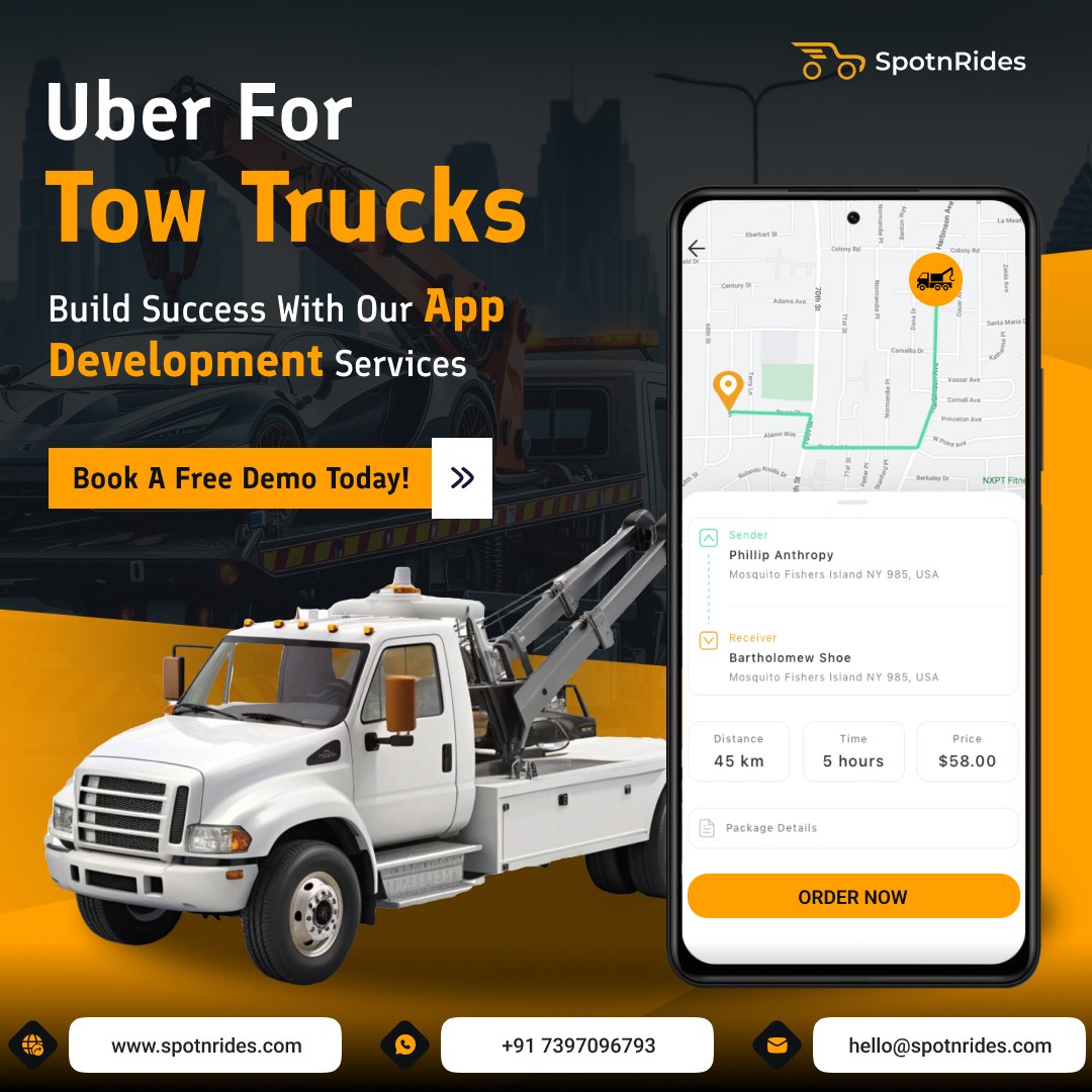 Streamline Your Tow Truck Services With SpotnRides’ Custom App